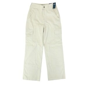 Hollister Corduroy Cargo Pants Womens Size 3R W26 Cream Ultra High-Rise New